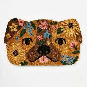 Summer Dog Doormat by Anthropologie / Floral Dog Face Doormat